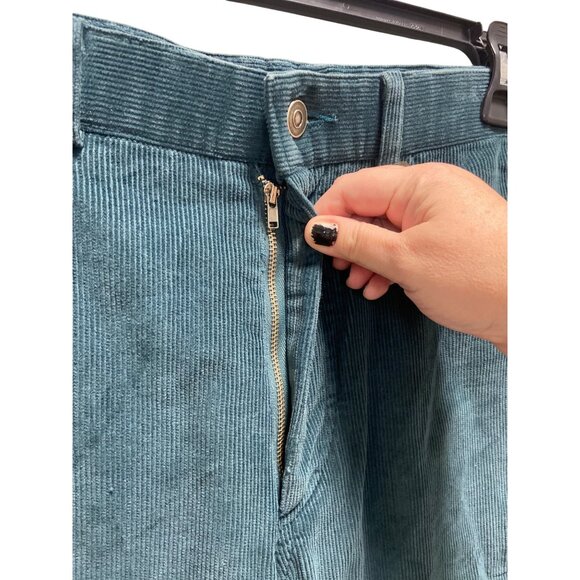 Marc Jacobs Corduroy Wide Leg Pants Teal Green Size 32 - Picture 7 of 11